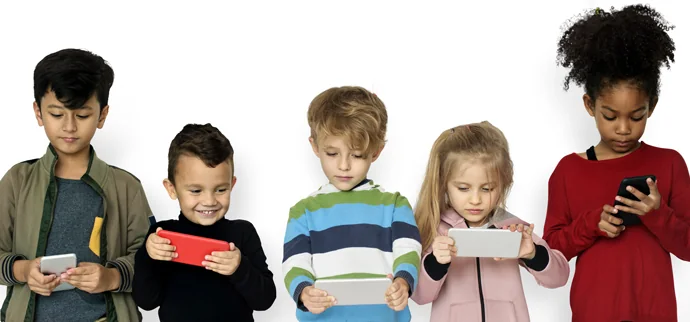 Children using digital devices